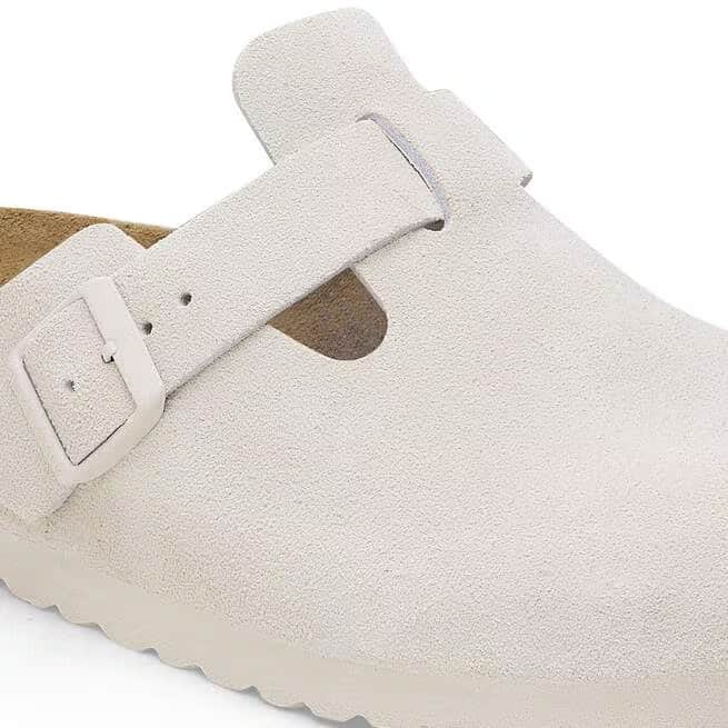 Birkenstock Women's Boston Suede Clogs - Antique White - 1027693