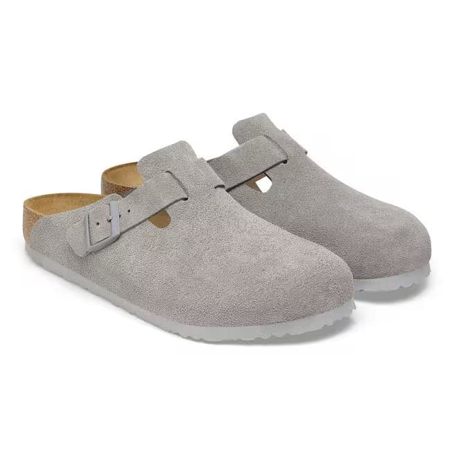 Birkenstock Boston Suede Clogs - Stone Coin - 1027751