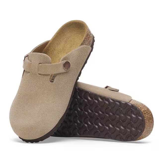 Birkenstock Kids Boston Suede Clogs - Taupe - 1027875